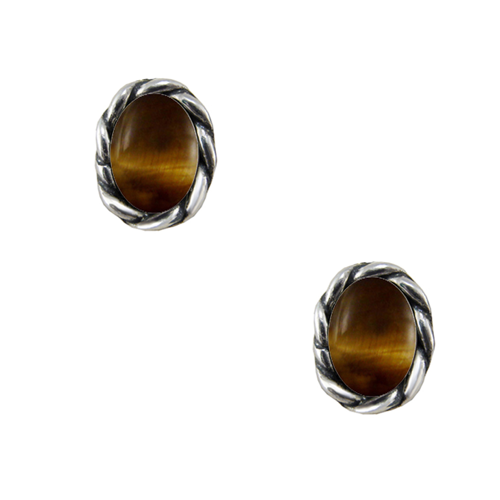 Sterling Silver Little Tiger Eye Post Stud Earrings